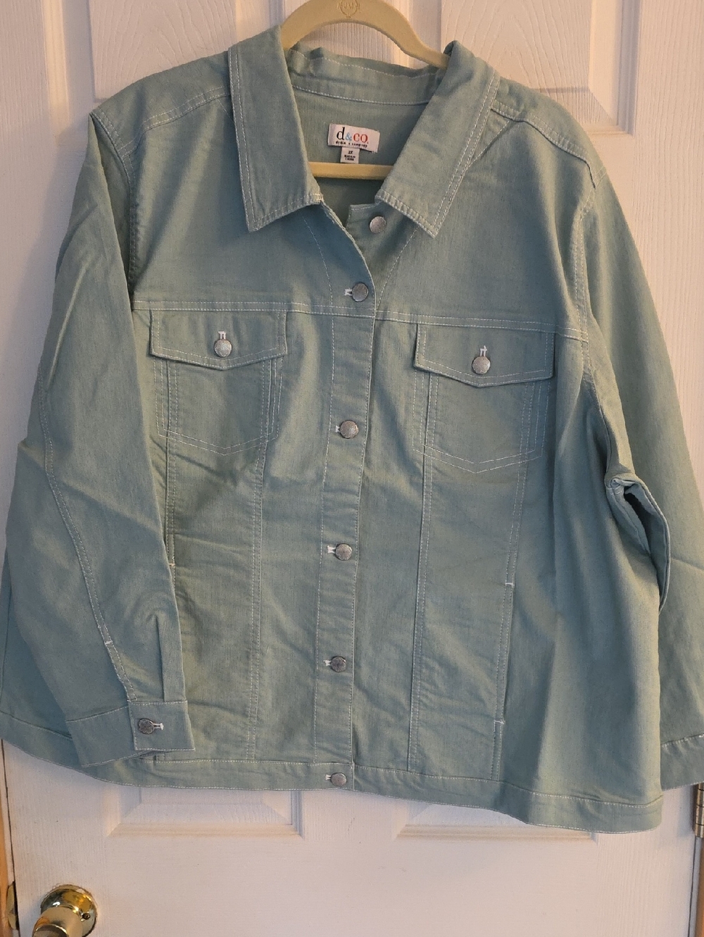 Light Green Women's  D & CO Denim Jacket 3X